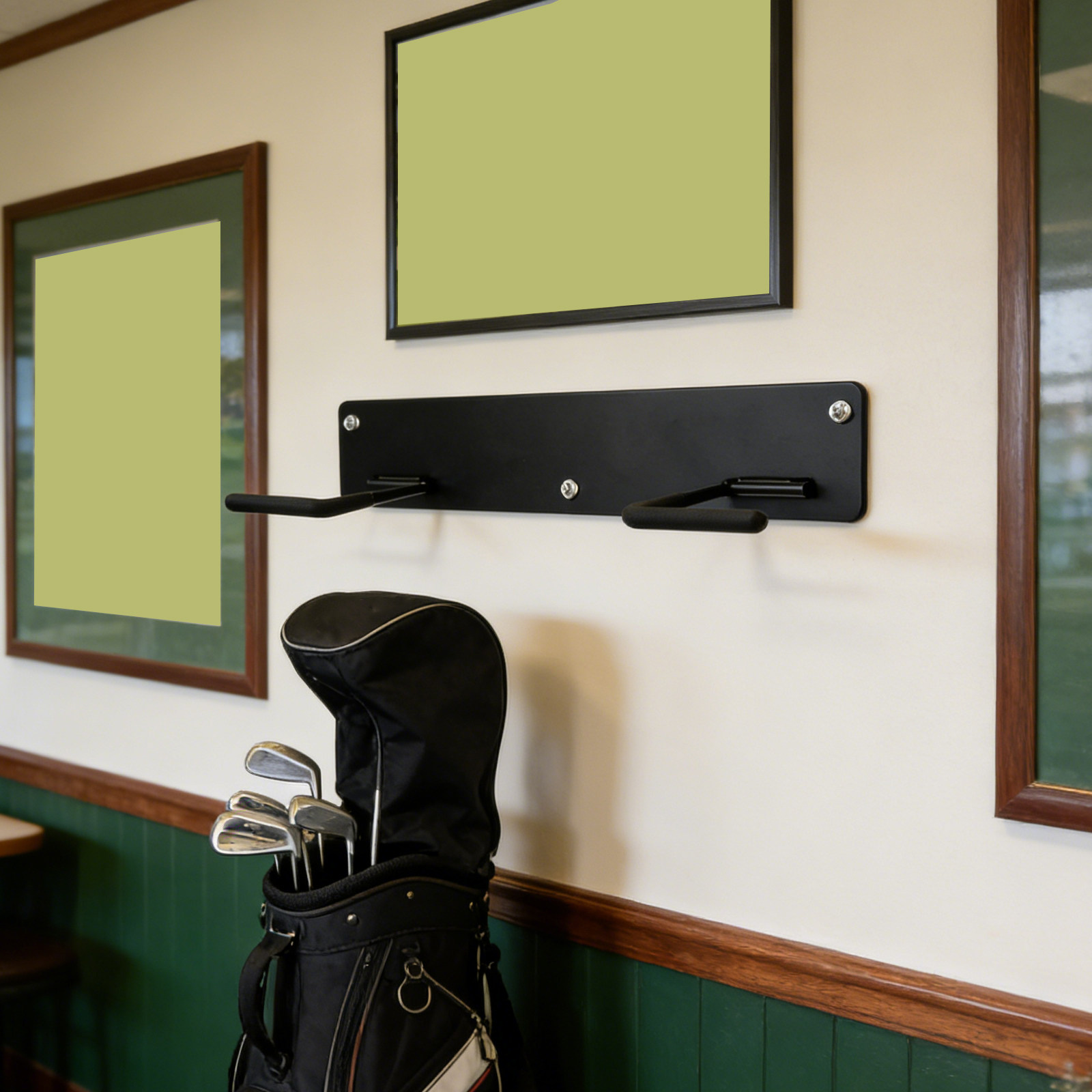 Golf Equipment Garage Storage - Wall Mounted Golf Bag Rack Space