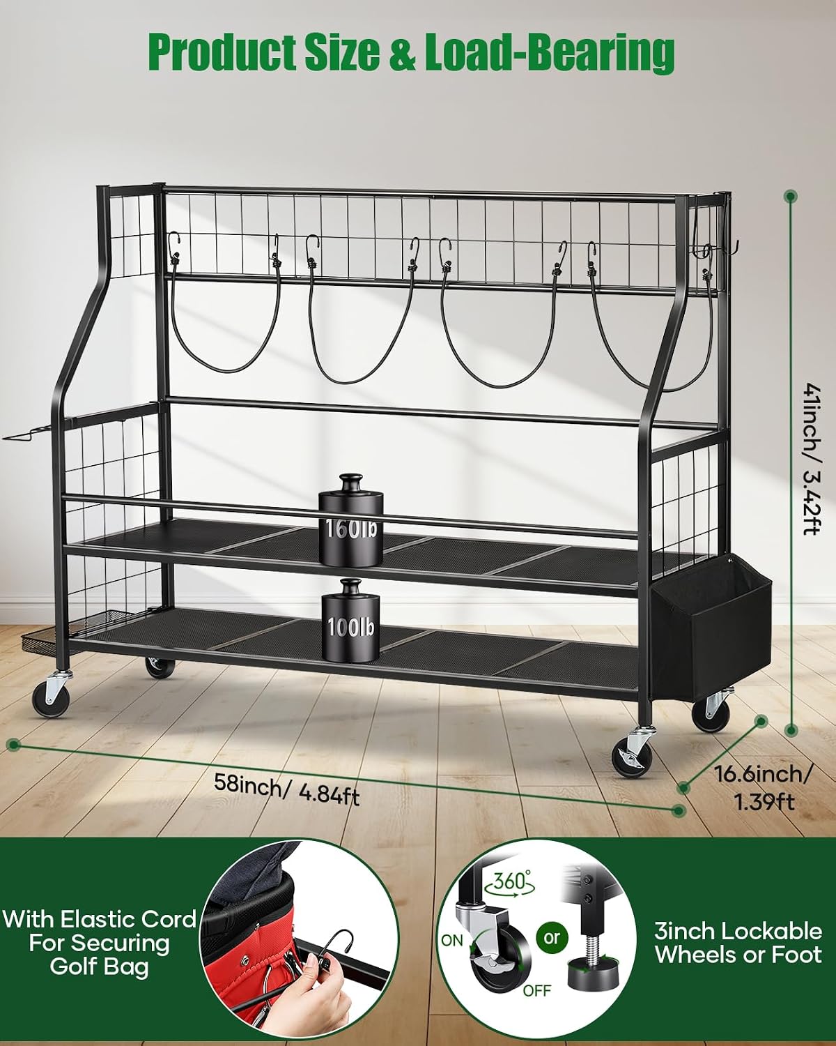 Metal Golf Bag Storage Garage  - Golf Equipment Garage Storage recension och pris