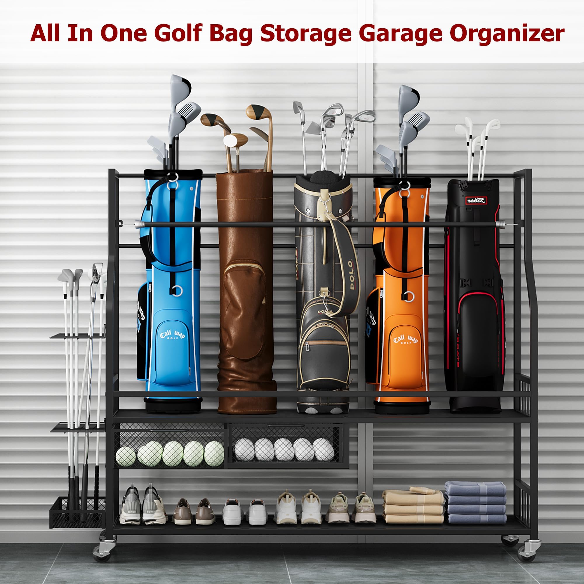 Golf Bag Storage Organizer for - Golf Equipment Garage Storage recension och pris